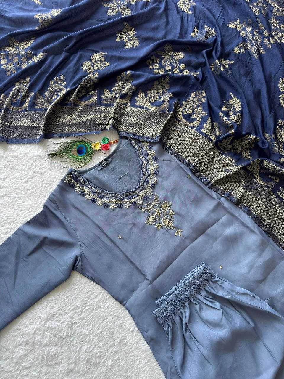 Premium Roman Silk Designer Ladies Kurti - MYLUXURY LANE ENTERPRISE